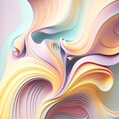 Baroque curls vibe pastel colors background