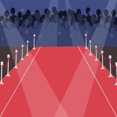 Background with red carpet and paparazzi for your poster
