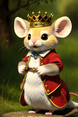 Fairytale Royal Mouse Children Book Illustration 