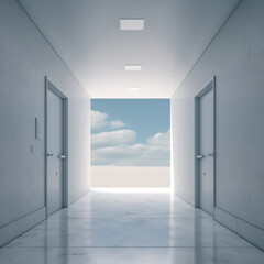 Empty White Room with a single Object in the style of Monochrome Mastery Wallpaper Minimalist Impulses Generative AI Digital Art Background Cover