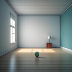 Empty White Room with a single Object in the style of Monochrome Mastery Wallpaper Minimalist Impulses Generative AI Digital Art Background Cover