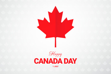 Happy Canada Day background design with red maple leaf. vector illustration for greeting card, decoration and covering.