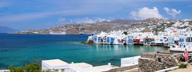 Obraz premium ギリシャ紀行 エーゲ海の島々 ミコノス島 ミコノスタウン リトルヴェニス