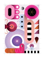 Gordijnen Abstract vector background of geometric shapes and design elements with gradient effect. ©  danjazzia