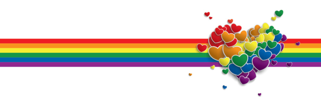Rainbow Hearts Splash Stripes Header