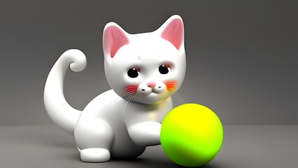 White cat with black eyes looking at camera, background blurred. High quality photo