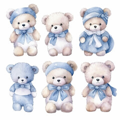 set of teddy bears