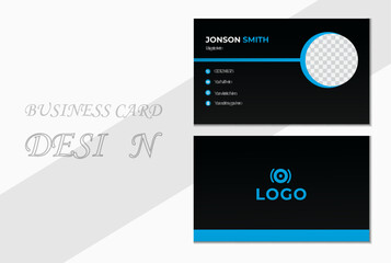 Blue Stylish Business Card. Creative and Clean Business Card Template. Double-sided Business card. Minimalist Business Card Template.