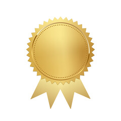 gold medal with ribbon