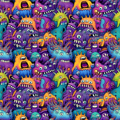 seamless pattern monster generative ai