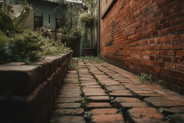 View of a brick setting .highly detailed cinematic shot 
 .Generative AI