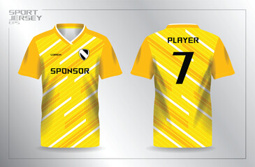 yellow sport jersey for football and soccer shirt template