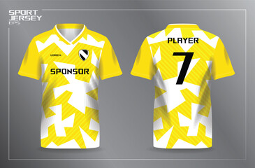 yellow sport jersey for football and soccer shirt template