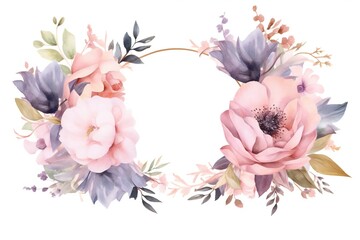 Floral Border or Flowers Frame Abstract Composition Generative AI 