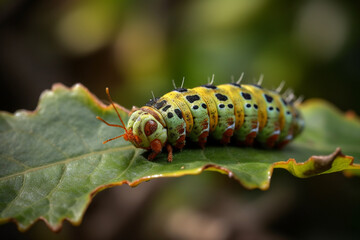 a green caterpillar on a leaf