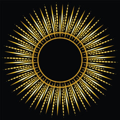 beautiful elegant circular star pattern sun  floral design gold golden color texture vector eps mandala