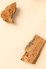 Blank wooden trunk, piece of wood mockup