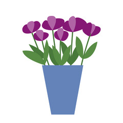 Vector flat style flowers in vase