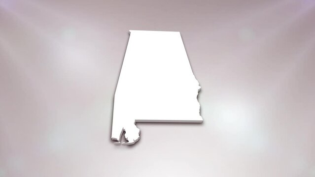 Alabama State (USA) Map Intro Suitable for Patriotic Programs, Corporate Intros, Tourism, Presentations