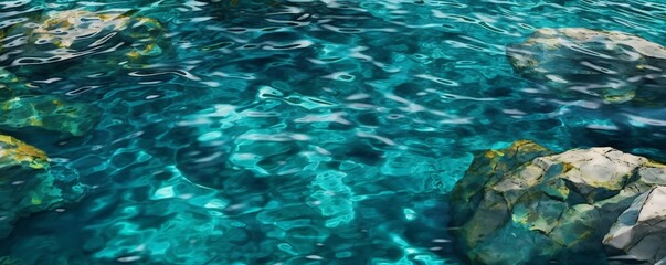 Fresh Tropical Water Paradise Background Generative AI 