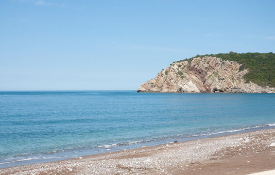 Panorama of Canj, Montenegro. Beautiful view of the beach.