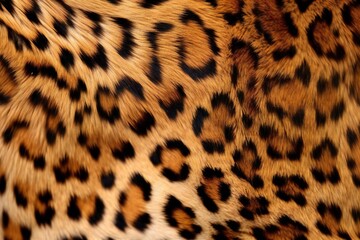 Leopard Fur Skin Background Texture Generative AI 