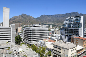 Skyline with skyscraper under construction at Cape Town on South Africa
