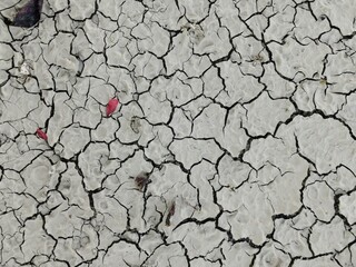 The soil cracked on a very hot day.