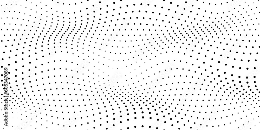Poster polka dots halftone wavy seamless pattern. abstract graphic vector background with poka circles. wal