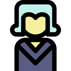 Obraz premium judge black outline filled color icon