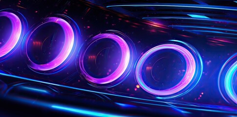 Obraz premium technology background with futuristic lines, and colored lights, in the style of light indigo, Abstract sci-fi background material