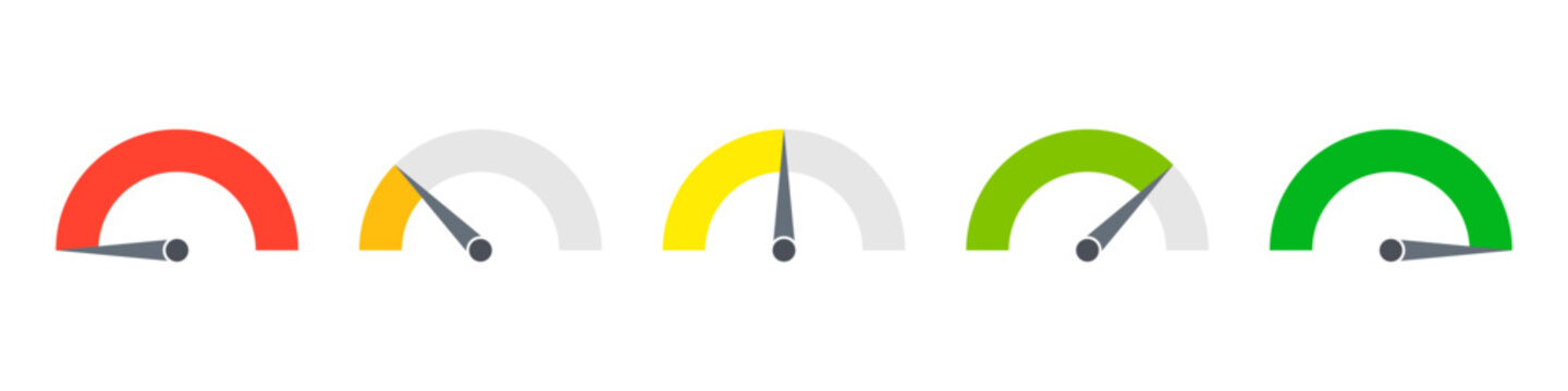 Credit score icon set simple design