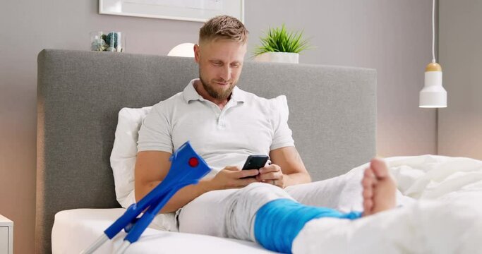 Close-up Of A Man's Broken Leg