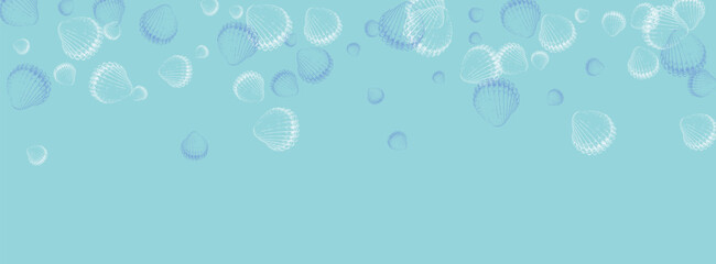 Navy Snail Background Blue Vector. Starfish Collection Design. Pretty Illustration. White Shell Isolated Texture.