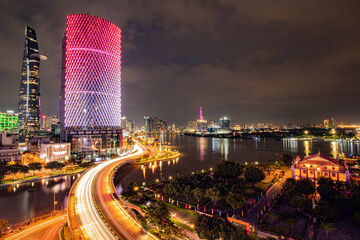 Obraz premium Saigon center in Ho Chi Minh city, Vietnam. Photo taken on August 2022