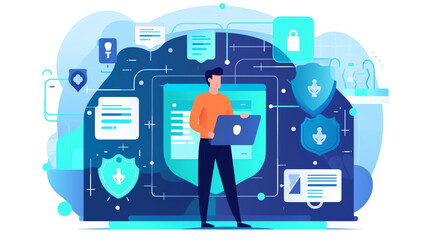 AI Generated: Colorful Isometric Icon of Protected Personal Information