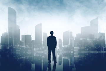 AI Generated: Professional Banner Background Reflecting Company's Vision and Mission, Conveying Stability and Innovation.