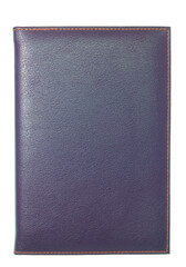 blue leather notebook isolated with clipping path for mockup