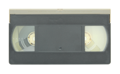 video tape cassette isolated with clipping path