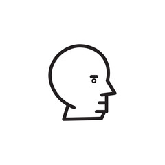 Adult Face Fat Outline Icon