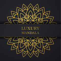 Luxury mandala background with golden arabesque pattern arabic islamic east style for Wedding card, book cover.