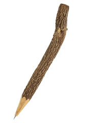 Wood pencil isolated with clipping path