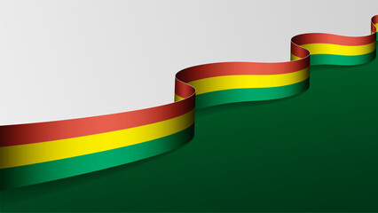 Bolivia ribbon flag background.