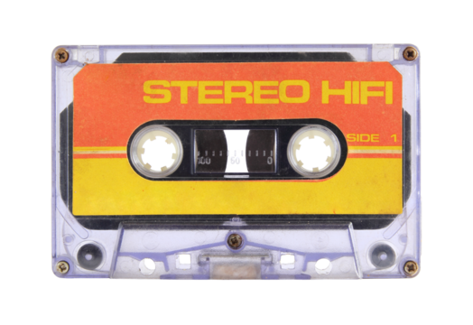 cassette tape isolated with clipping path