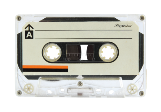 cassette tape isolated with clipping path