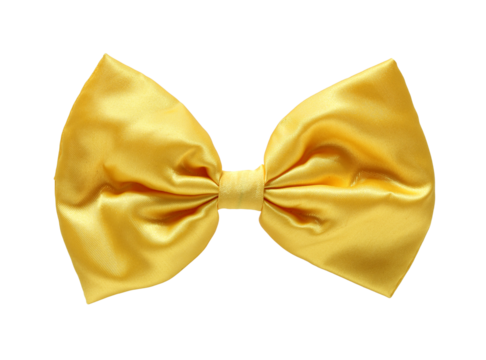 Gold satin gift bow. Ribbon. Isolated with clipping path