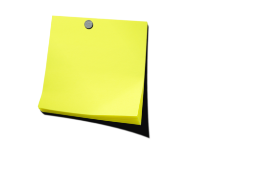 yellow note paper isolated with clipping path