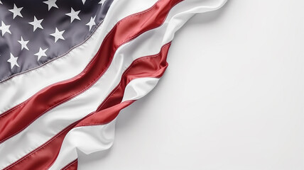 USA Flag with simple white background Created With Generative AI Technology