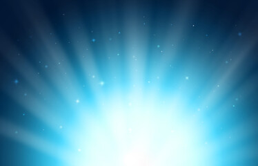 Blue sparkle rays glitter lights with bokeh elegant lens flare abstract background. Dust sparks background. - 605353669