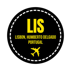 LIS Lisbon airport symbol icon